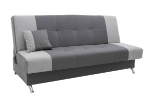 Wersalka Tapicerowana Szara bez Boków na chromowych nóżkach MAGDA