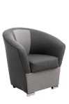 Fotel Tapicerowany Kubełek Szary KAMILA