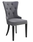 Pikowane krzesło w stylu glamour szare VELVET