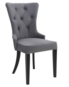 Pikowane krzesło w stylu glamour szare VELVET
