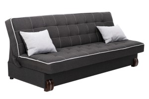 Wersalka Tapicerowana Czarno-Biała bez Boków KLER 