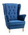 Fotel tapicerowany Uszak Royal niebieski