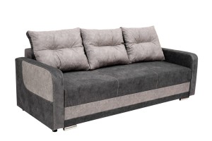 Kanapa Tapicerowana Szara z Poduszkami PIOTREK