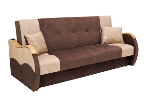 Wersalka Tapicerowana Brązowa Materiał Zmywalny EWA