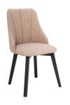 Krzesło tapicerowane do jadalni beżowe MUSZELKA