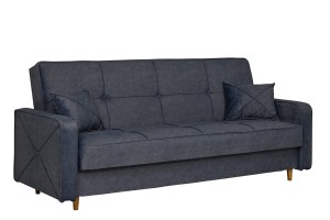 Wersalka Tapicerowana Grafitowa z Pojemnikiem na Pościel EWELINA